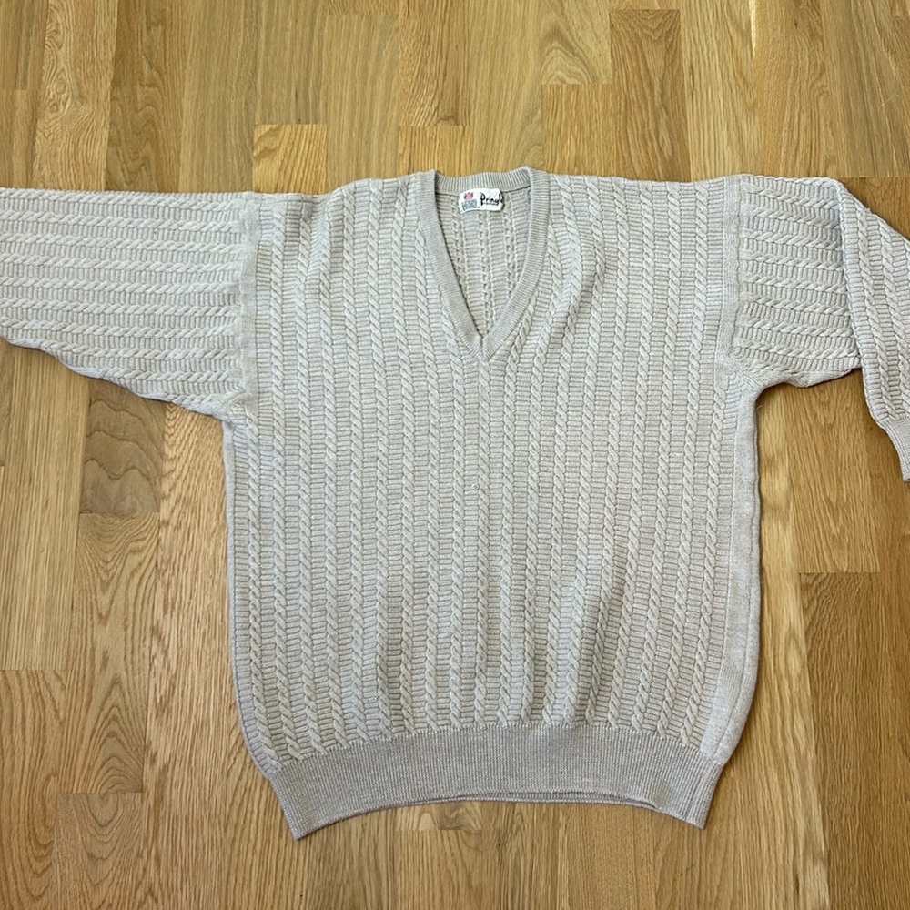 Pringle Of Scotland 100% Lambs Wool Cable Knit Crew Neck Sweater Men's Medium